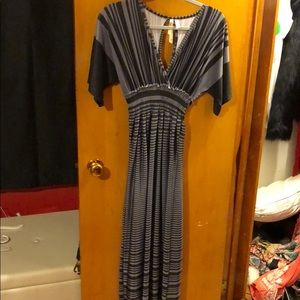 Black & grey maxi dress.